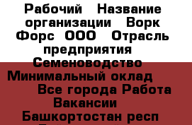 Рабочий › Название организации ­ Ворк Форс, ООО › Отрасль предприятия ­ Семеноводство › Минимальный оклад ­ 30 000 - Все города Работа » Вакансии   . Башкортостан респ.,Баймакский р-н